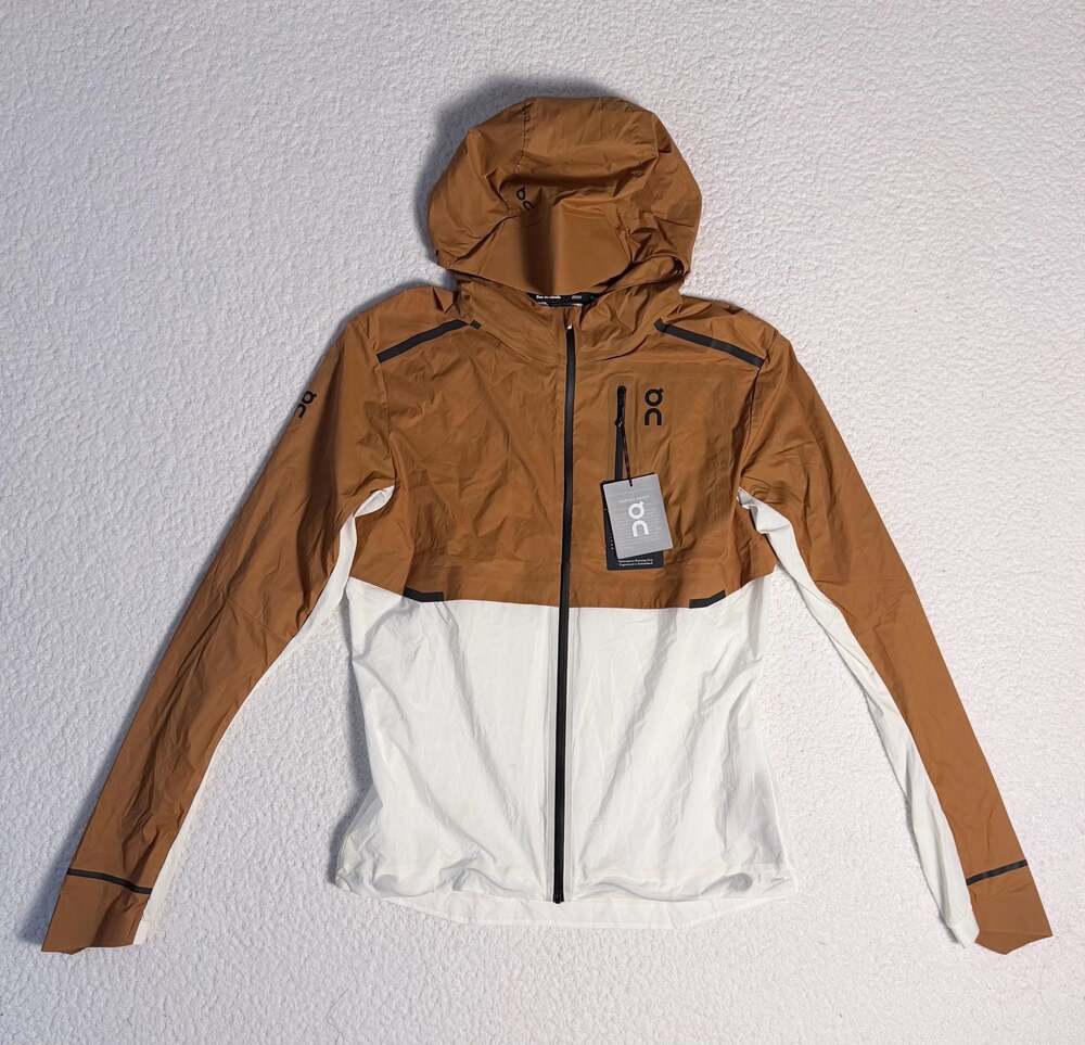 On Weather Jacket Men's Pecan White Running Windbreaker